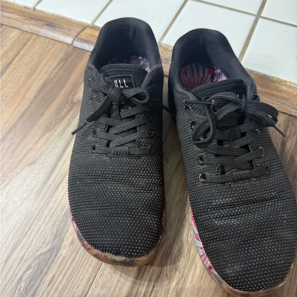 NOBULL Black Athletic Shoes with Floral Soles - Picture 2 of 3